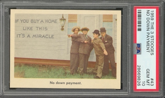1959 Fleer "Three Stooges" #43 "No Down Payment." – PSA GEM MT 10